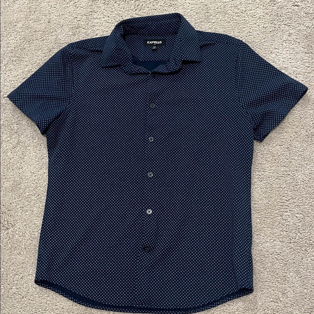 Express Dark Blue Patterned Shirt